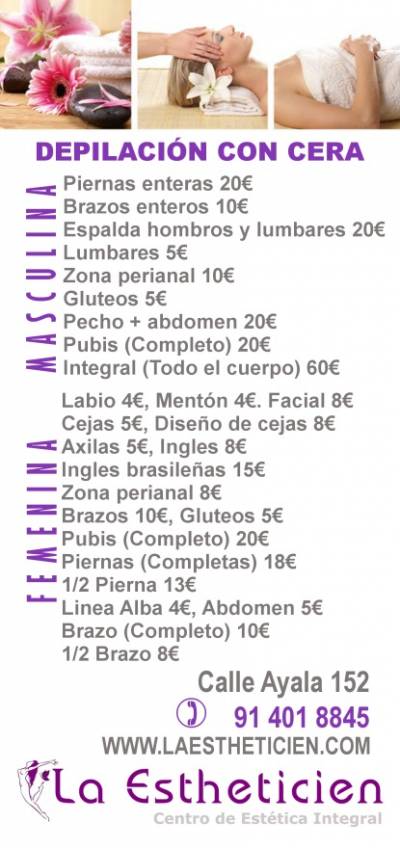 DEPILAMOS SU CUERPO POR TAN SOLO 60€