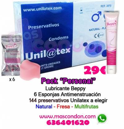 *A PACK: 144 PRESERVATIVOS + .LUBRICANTE +  6 ESPONJITAS ANT