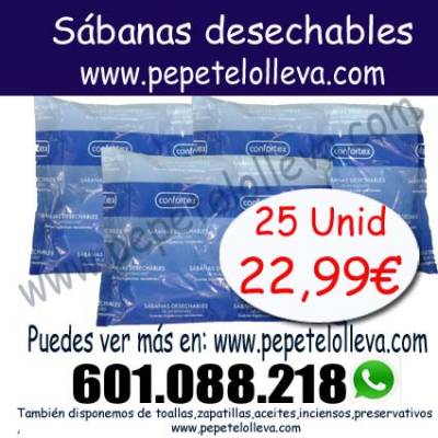 PRUEBA 25 SÁBANAS DESECHABLES SIN AJUSTAR POR 59,29 €