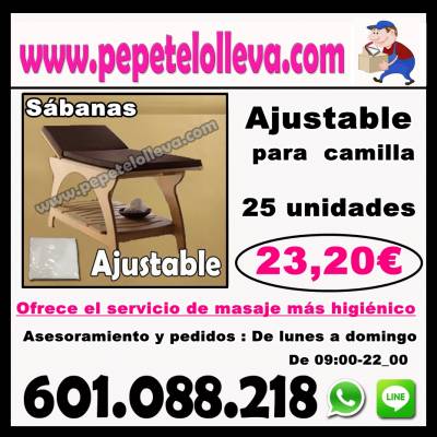 25 SÁBANAS AJUSTABLES PARA CAMILLAS 23,20€