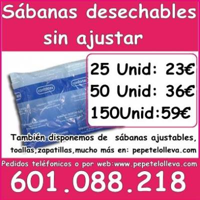 LAS CANTIDADES QUE NECESITES 50 SÁBANAS DESECHABLES 36 €