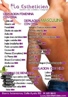 LA ESTHETICIEN, EXPERTAS EN DEPILACION INTEGRAL MASCULINA