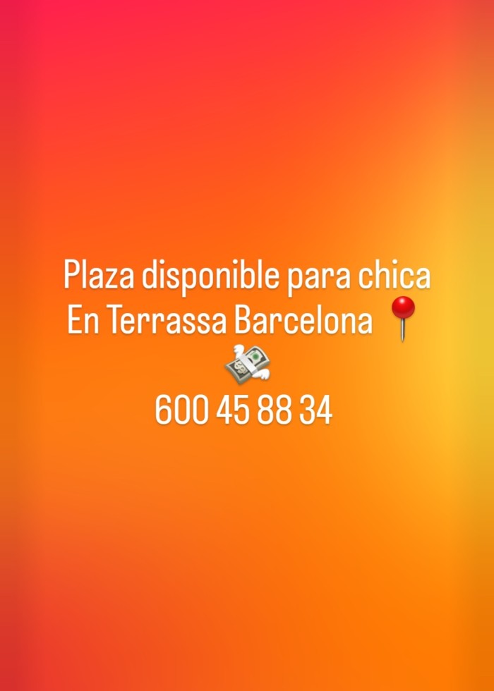 Plaza disponible para chica En Terrassa BCN