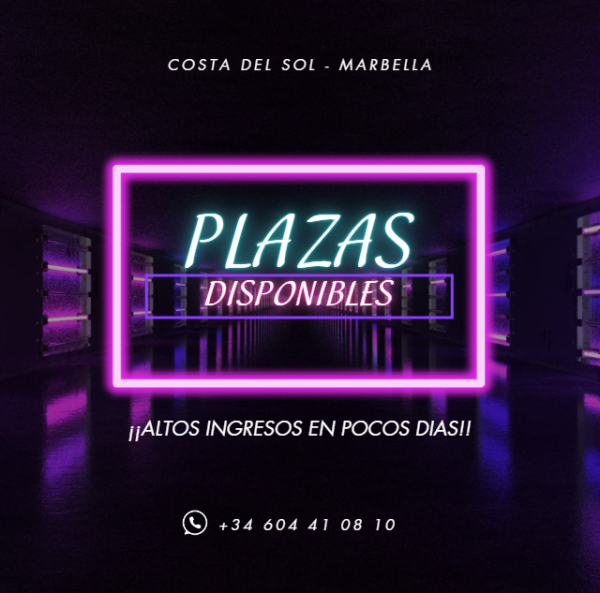 ALTOS INGRESOS EN POCOS DIAS, RESERVA TU PLAZA!!