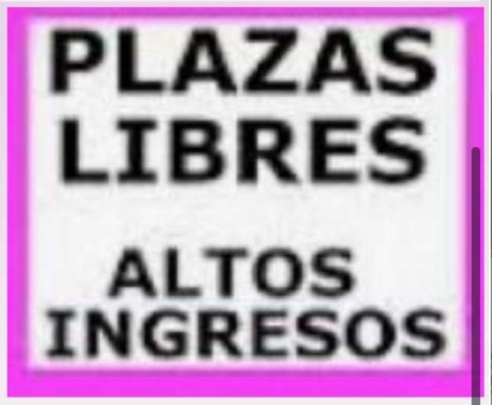 PLAZA DISPONIBLE A CHICAS DE 19 A 33 AÑOS INMEDIAT