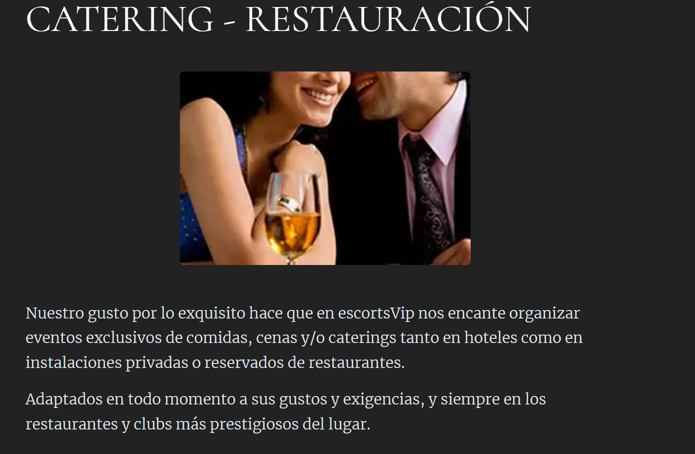 Parejas y acompañantes ocasionales alto standing