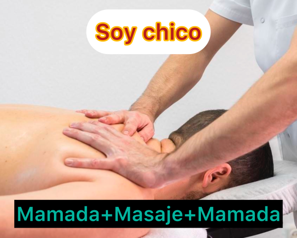 Chico para chico: mamada, masaje y otra mamada al final del masaje