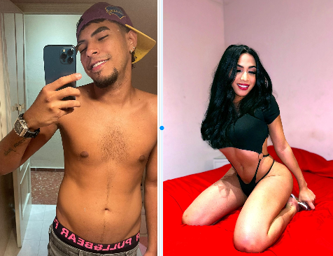 PAREJA DE CHICA TRANS Y CHICO BIEN DOTADOS