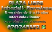 LU SELECCIONAMOS CHICAS PARA PLAZA EN SABADELL