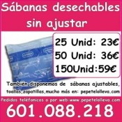 25 SÁBANAS DESECHABLES SIN AJUSTAR 23€