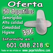 50 ZAPATILLAS DESECHABLES, CHANCLAS USAR Y TIRAR  A 33€