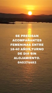 SOLICITAMOS CHICAS ACOMPAñANTES.