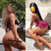 2 AMIGAS.COLOMBIANA Y BRASILEñA EN SANTIAGO